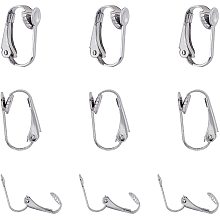 ARRICRAFT 20pcs Stainless Steel Clip-on Silver Earring Components Earring Cabochons Setting for Non-Pierced Ears