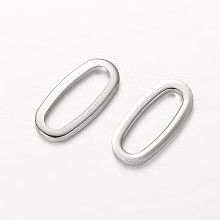 Honeyhandy 201 Stainless Steel Link Rings, Oval, Stainless Steel Color, 16x9x1mm, Hole: 4x13mm