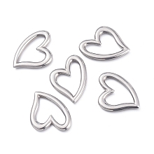 Honeyhandy 304 Stainless Steel Linking Rings, Heart, Stainless Steel Color, 39x28.5x3mm, Inner Diameter: 29x18.5mm