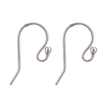 Honeyhandy 925 Sterling Silver Earring Hooks, Platinum, 20x10mm, Pin: 1.8mm