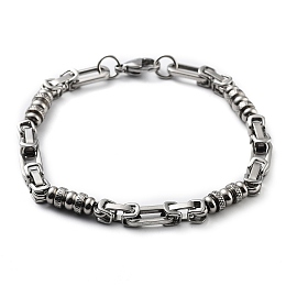 Honeyhandy Non-Tarnish 304 Stainless Steel Link Chain Bracelet for Men Women, Stainless Steel Color, 8-7/8 inch(22.5cm)