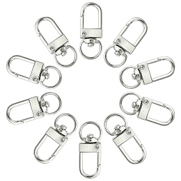 Honeyhandy Alloy Swivel Snap Hook Clasps, Platinum, 32x11mm