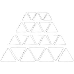 SUNNYCLUE 1 Box 60Pcs 3 Sizes Triangle Linking Rings Earrings Beading Hoop Brass Metal Open Bezels Frame Charms for Earring Findings Crafts Jewelry Making Supplies, Silver