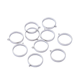 Honeyhandy Alloy Open Back Bezel Pendants, For DIY UV Resin, Epoxy Resin, Pressed Flower Jewelry, Round Ring, Platinum, 32.5x28.5x4.5mm, Hole: 2mm, Inner Diameter: 25mm