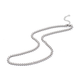 Honeyhandy 304 Stainless Steel Cobs Chain Necklace for Men Women, Stainless Steel Color, 18.03 inch(45.8cm)