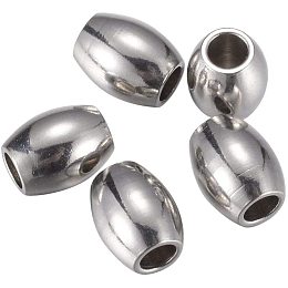 Pandahall Elite 100pcs 1.8mm Hole Barrel Bead Loose Bead Stainless Steel Spacer Beads Metal Spacer Beads Slider Beading Spacers Steel Beads Finding for DIY Bracelet Necklace Jewelry Making 5x4mm