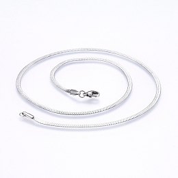 Honeyhandy Non-Tarnish 304 Stainless Steel Herringbone Chain Necklaces, Stainless Steel Color, 17.71 inch(45cm), 2.5mm