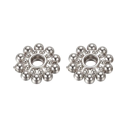 NBEADS 100 Pcs 8mm Acrylic Platinum Flower Spacer Beads CCB Style Bead Spacers for DIY Jewelry Making Findings