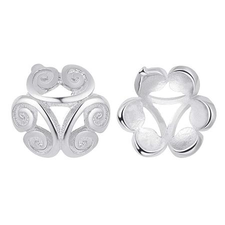 BENECREAT 50PCS Platinum Plated Flower Bead Caps(3-Petal) Tibetan Style Flower Bead End Caps Spacers for Jewelry Making(8x2.5mm)