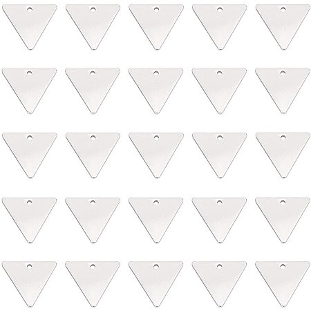 Pandahall Elite 50pcs 13x11mm Stamping Blanks Brass Blank Pendants Triangle Brass Engraving Blanks Metal Stamping Tag Charms for DIY Bracelet Necklace Pendant Jewelry Craft Making, Platinum