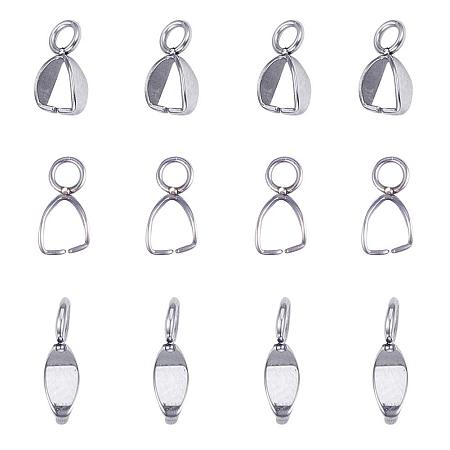 Arricraft About 100 Pieces 304 Stainless Steel Pinch Clip Bail Clasp Dangle Charm Bead Pendant Connector Findings Length 10.5x5x3mm for Jewelry Making
