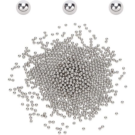 SUPERFINDINGS About 5500Pcs Stainless Steel Polished Beads 3/25Inch Round Tumbling Media Pins Burnishing Media Shot for Rust Removal,Rough Polishing,Precsion Polishing,Jewelry Polishing