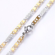 Honeyhandy 304 Stainless Steel Mariner Link Chains Necklaces, Golden & Stainless Steel Color, 19.68 inch(50cm), 3.5mm