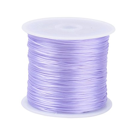 PandaHall Elite 1 Roll Light purple 0.8mm Elastic Stretch Polyester Threads Beading String Cord 60m per Roll for Jewelry Making Bracelets Necklace