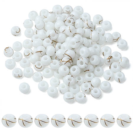 6/0 Opaque Glass Seed Beads, Round Hole, Rondelle, White, 4~4.5x3~4mm, Hole: 0.8~1.5mm, 10g/box