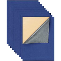 BENECREAT 12PCS Velvet (Marine Blue) Fabric Sticky Back Adhesive Felt Sheet11.5"x15.5", Self-Adhesive, Durable and Water Resistant, Multi-purpose, Ideal for Art and Craft Making