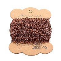 ARRICRAFT 10m(32.80 feet) Red Copper Color Iron Twist Chains for Necklace Jewelry Accessories DIY Making-3.5x5.5x0.5mm