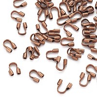 Honeyhandy Brass Wire Guardian and Protectors, Red Copper Color, about 4mm wide, 5mm long, 1mm thick, hole: 0.5mm