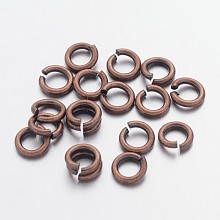 Honeyhandy Open Jump Rings Brass Jump Rings, Red Copper, 5x1mm, 18 Gauge, Inner Diameter: 3mm, about 6000pcs/500g