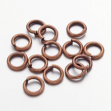 Honeyhandy Open Jump Rings Brass Jump Rings, Cadmium Free & Lead Free, Red Copper, 6x1mm, 18 Gauge, Inner Diameter: 4mm, about 4160pcs/500g