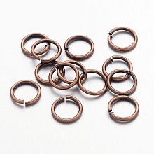 Honeyhandy Open Jump Rings Brass Jump Rings, Red Copper, 8x1mm, 18 Gauge, Inner Diameter: 6mm, about 4300pcs/500g