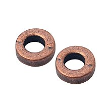 NBEADS 1000 Pcs Tibetan Style Bead Spacers, Lead Free & Cadmium Free, Donut, Red Copper, 6x2mm, Hole: 2.5mm