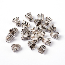 ARRICRAFT Cadmium Free & Lead Free Antique Silver Tibetan Style Flower Bead Caps, 10x10mm, Hole: 1mm