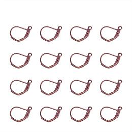 ARRICRAFT 500PCS Red Copper Brass Lever Back Hoop Earrings Lead Free and Cadmium Free Size 10x15mm