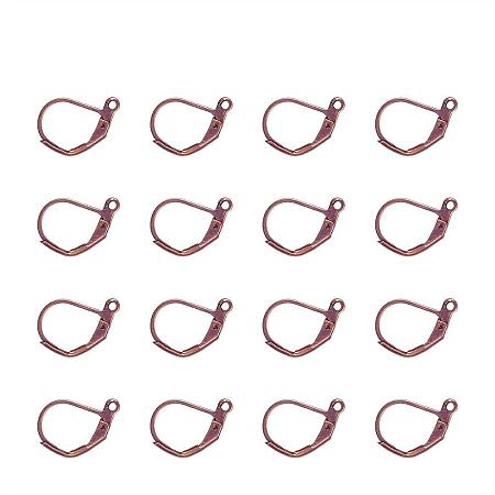 ARRICRAFT 500PCS Red Copper Brass Lever Back Hoop Earrings Lead Free and Cadmium Free Size 10x15mm