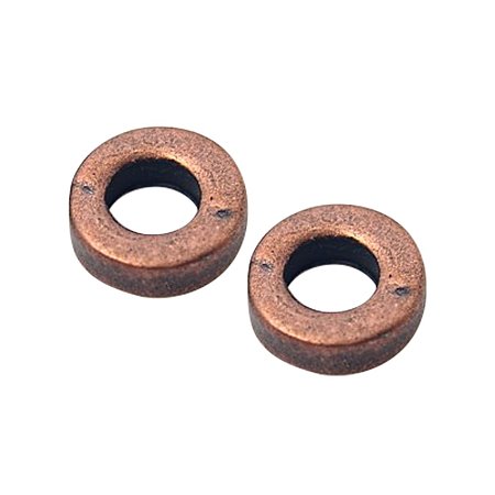 NBEADS 1000 Pcs Tibetan Style Bead Spacers, Lead Free & Cadmium Free, Donut, Red Copper, 6x2mm, Hole: 2.5mm