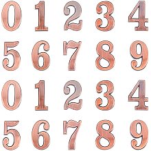 SUPERFINDINGS 40Pcs 1.34x0.87 Inch Red Copper Number 0-9 Wall Sticker ABS Plastic Mirror Stickers Self-Adhesive Furniture Sticker for Window Signs Door House Mailbox