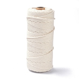 Honeyhandy Cotton String Threads, for DIY Crafts, Gift Wrapping and Jewelry Making, Beige, 3mm, about 109.36 Yards(100m)/Roll