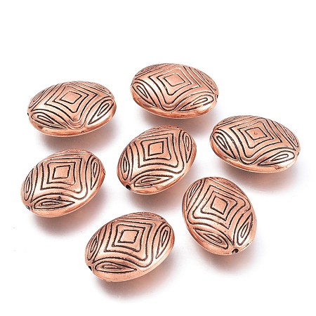 CCB Plastic Beads, Oval, Red Copper, 24x18x9.5mm, Hole: 1.5mm