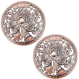 GORGECRAFT 1PC Candle Cover Topper Lotus Scented Candles Cover Flowers Lid Jar Candles Red Alloy Candle Toppers Jar Shade Sleeves Accessories to Burn Evenly for Jar Candles Melt Space