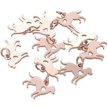 UNICRAFTALE About 10pcs 304 Stainless Steel Peandants Dog Shape Charms Rose Gold Pendant Metal Material for Necklace Bracelet Jewelry Making 11x15x1mm, Hole 3mm