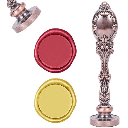 CRASPIRE Blank Wax Seal Stamp with Peacock Metal Handle Vintage Retro Sealing Stamp 25mm for Embellishment of Envelopes Party Invitation Wine Packages Gift Packing Greeting Cards (Red Copper)
