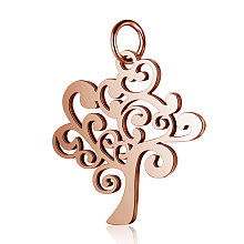 Honeyhandy 304 Stainless Steel Pendants, Tree of Life, Rose Gold, 20.5x20x1mm, Hole: 2.5mm