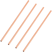 BENECREAT 4pcs 30cm Copper Round Tube, Seamless Hollow Straight Tube for DIY Crafts, Building Model, Home Decoration, 7mm in Diameter