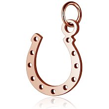 DICOSMETIC 5pcs Stainless Steel Rose Gold U-Shaped Charm Lucky Horseshoe Pendant Horse Strirrup Lariat Pendnat Equestrian Gift for Bracelet Necklace Earrings Making