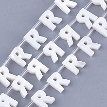 ARRICRAFT Freshwater Shell Beads, Top Drilled Beads, Letter.R, 10x8x3mm, Hole: 0.8mm