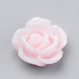 Honeyhandy Resin Cabochons, Rose Flower, Misty Rose, 10x5mm, Bottom: 7~8mm