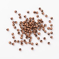 ARRICRAFT Iron Spacer Beads, Round, Nickel Free, Red Copper, 4mm, Hole: 1.5mm, about 521pcs/50g