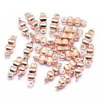ARRICRAFT Eco-Friendly Brass Links connectors, Lead Free & Cadmium Free & Nickel Free, Bowknot, Real Rose Gold Plated, 9x2.5x2.5mm, Hole: 0.7mm