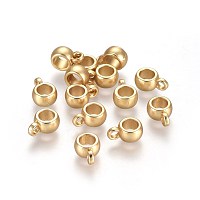 Honeyhandy Alloy Hanger, Bail Beads, Lead Free & Nickel Free & Cadmium Free, Real 18K Gold Plated, Matte Gold Color, 9x6x4mm, Hole: 1.5mm