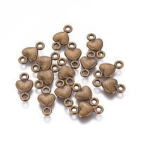 Honeyhandy Tibetan Style Links connectors, Heart, Cadmium Free & Nickel Free & Lead Free, Antique Bronze, 15x8x2mm, Hole: 2mm