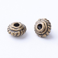 Honeyhandy Tibetan Style Alloy Spacer Beads, Rondelle, Cadmium Free & Nickel Free & Lead Free, Antique Bronze, 5x3mm, Hole: 1mm