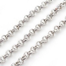 Honeyhandy Iron Rolo Chains, Belcher Chain, Unwelded, Cadmium Free & Nickel Free & Lead Free, Platinum, 2.5x1mm, about 328.08 Feet(100m)/roll