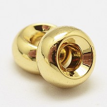 Honeyhandy Brass Spacer Rondelle Beads, Cadmium Free & Nickel Free & Lead Free, Real 18K Gold Plated, 5x3mm, Hole: 2mm