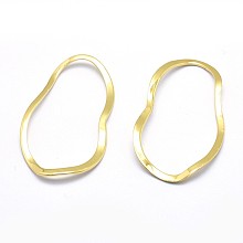 Honeyhandy Brass Linking Rings, Lead Free & Cadmium Free & Nickel Free, Oval, Real 18K Gold Plated, 39x23x1mm