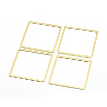 Honeyhandy Brass Linking Rings, Lead Free & Cadmium Free & Nickel Free, Square, Real 18K Gold Plated, 35x35x1mm